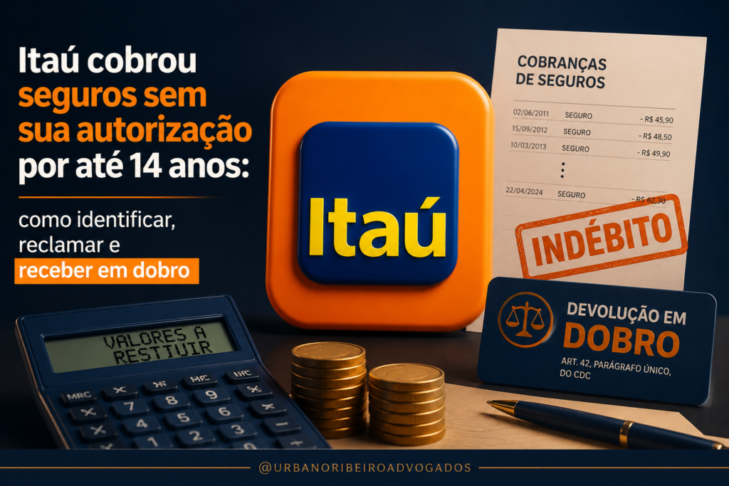 Itaú cobrou seguros sem sua autorização por até 14 anos: como identificar, reclamar e receber em dobro
