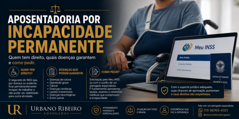 Aposentadoria por incapacidade permanente: quem tem direito, quais doenças garantem e como pedir
