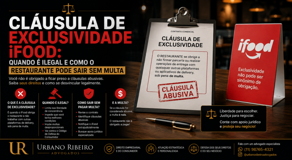 Cláusula de exclusividade iFood: quando é ilegal e como o restaurante pode sair sem multa