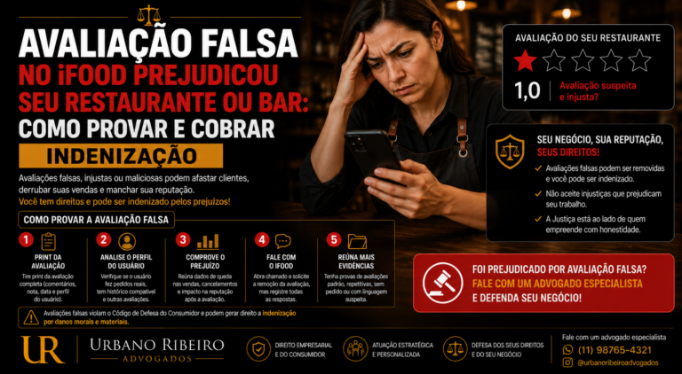 Avaliação falsa no iFood destruiu sua nota: como cobrar indenização