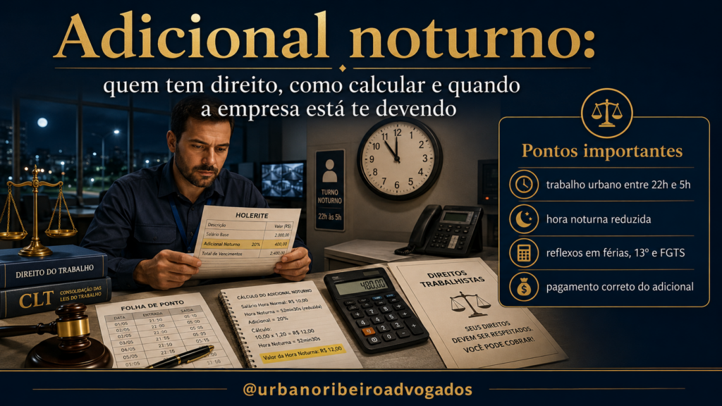 Adicional noturno: quem tem direito, como calcular e quando a empresa está te devendo