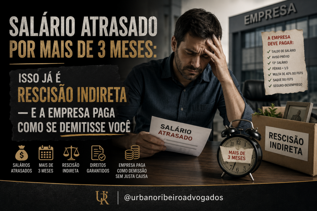 Salário atrasado por mais de 3 meses: isso já é rescisão indireta — e a empresa paga como se demitisse você