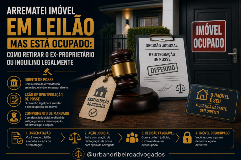 Arrematei imóvel em leilão mas está ocupado: como retirar o ex-proprietário ou inquilino legalmente