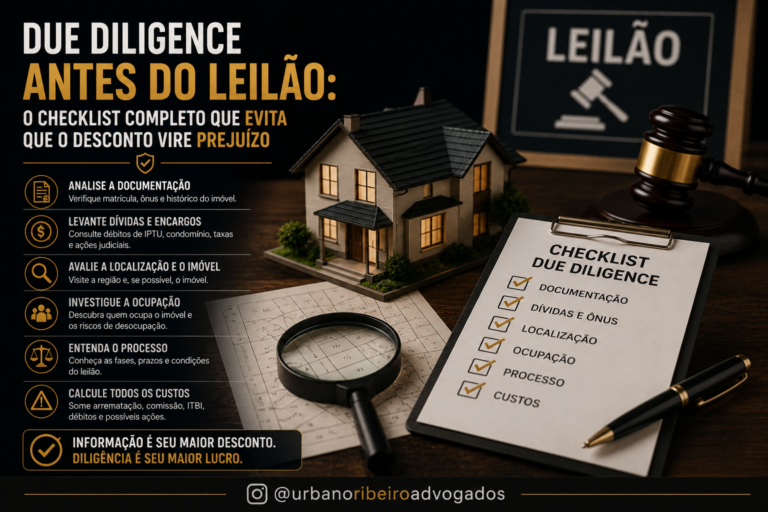 Due diligence antes do leilão: o checklist completo que evita que o desconto vire prejuízo