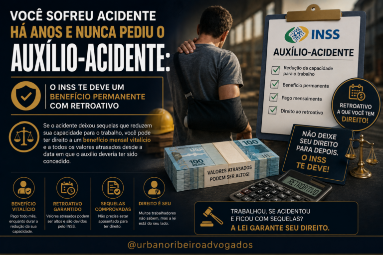 Você sofreu acidente há anos e nunca pediu o auxílio-acidente: o INSS te deve um benefício permanente com retroativo